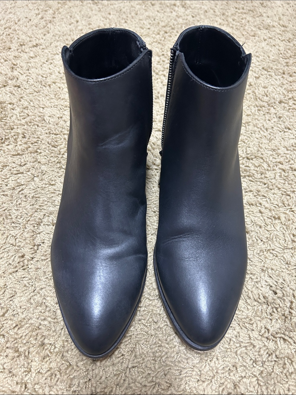 Thursday Boot Company Women's Black Leather Ankle Booties - Side Zip